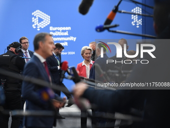 Ursula Von Der Leyen arrives at the 5th European Political Community Summit in Budapest, Hungary, on November 7, a day after Donald Trump wi...