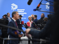 Ursula Von Der Leyen arrives at the 5th European Political Community Summit in Budapest, Hungary, on November 7, a day after Donald Trump wi...