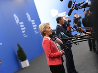 Ursula Von Der Leyen arrives at the 5th European Political Community Summit in Budapest, Hungary, on November 7, a day after Donald Trump wi...