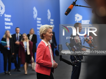 Ursula Von Der Leyen arrives at the 5th European Political Community Summit in Budapest, Hungary, on November 7, a day after Donald Trump wi...