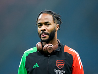 Raheem Sterling of Arsenal looks on during the UEFA Champions League 2024/25 League Phase MD4 match between FC Internazionale and Arsenal at...