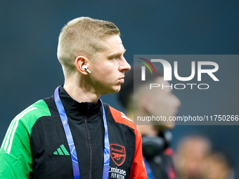 Oleksandr Zinchenko of Arsenal looks on during the UEFA Champions League 2024/25 League Phase MD4 match between FC Internazionale and Arsena...