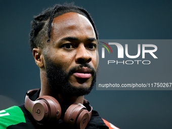 Raheem Sterling of Arsenal looks on during the UEFA Champions League 2024/25 League Phase MD4 match between FC Internazionale and Arsenal at...