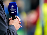 Microphone of Amazon Prime Video TV during the UEFA Champions League 2024/25 League Phase MD4 match between FC Internazionale and Arsenal at...