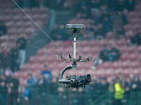 Spidercam camera during the UEFA Champions League 2024/25 League Phase MD4 match between FC Internazionale and Arsenal at Stadio San Siro on...