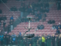 Spidercam camera during the UEFA Champions League 2024/25 League Phase MD4 match between FC Internazionale and Arsenal at Stadio San Siro on...