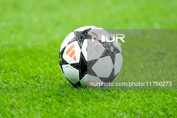 Official Adidas UEFA Champions league matchball during the UEFA Champions League 2024/25 League Phase MD4 match between FC Internazionale an...