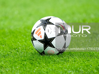 Official Adidas UEFA Champions league matchball during the UEFA Champions League 2024/25 League Phase MD4 match between FC Internazionale an...