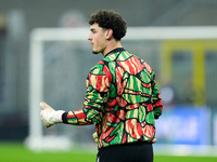 Tommy Setford of Arsenal gestures during the UEFA Champions League 2024/25 League Phase MD4 match between FC Internazionale and Arsenal at S...