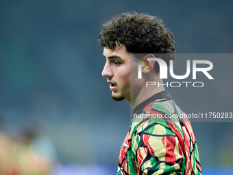 Tommy Setford of Arsenal looks on during the UEFA Champions League 2024/25 League Phase MD4 match between FC Internazionale and Arsenal at S...