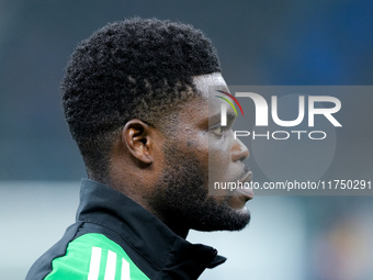 Thomas Partey of Arsenal looks on during the UEFA Champions League 2024/25 League Phase MD4 match between FC Internazionale and Arsenal at S...