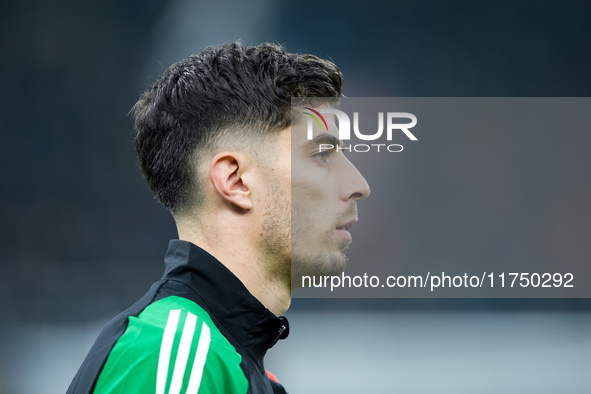 Kai Havertz of Arsenal looks on during the UEFA Champions League 2024/25 League Phase MD4 match between FC Internazionale and Arsenal at Sta...