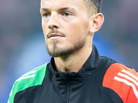 Ben White of Arsenal looks on during the UEFA Champions League 2024/25 League Phase MD4 match between FC Internazionale and Arsenal at Stadi...