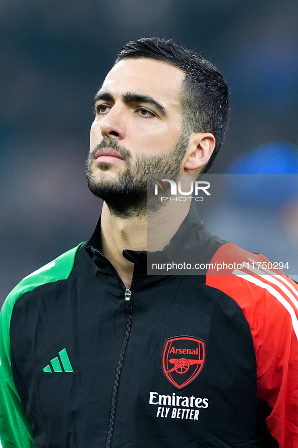 Mikel Merino of Arsenal during the UEFA Champions League 2024/25 League Phase MD4 match between FC Internazionale and Arsenal at Stadio San...