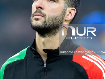 Mikel Merino of Arsenal during the UEFA Champions League 2024/25 League Phase MD4 match between FC Internazionale and Arsenal at Stadio San...