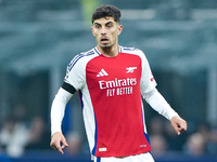 Kai Havertz of Arsenal looks on during the UEFA Champions League 2024/25 League Phase MD4 match between FC Internazionale and Arsenal at Sta...