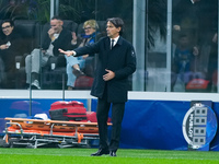 Simone Inzaghi head coach of FC Internazionale gestures during the UEFA Champions League 2024/25 League Phase MD4 match between FC Internazi...