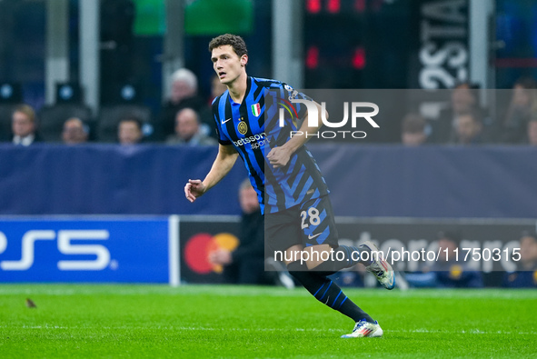 Benjamin Pavard of FC Internazionale during the UEFA Champions League 2024/25 League Phase MD4 match between FC Internazionale and Arsenal a...