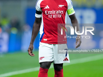 Bukayo Saka of Arsenal during the UEFA Champions League 2024/25 League Phase MD4 match between FC Internazionale and Arsenal at Stadio San S...