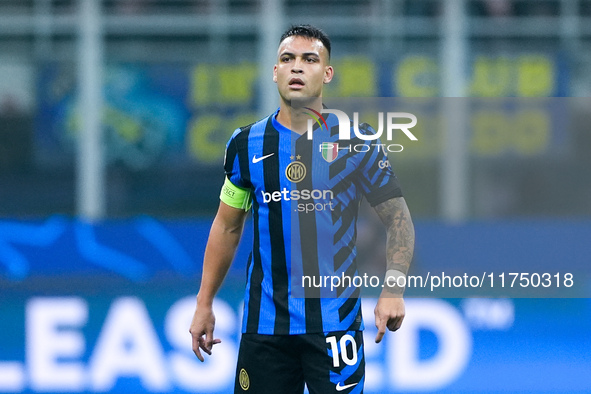 Lautaro Martinez of FC Internazionale looks on during the UEFA Champions League 2024/25 League Phase MD4 match between FC Internazionale and...