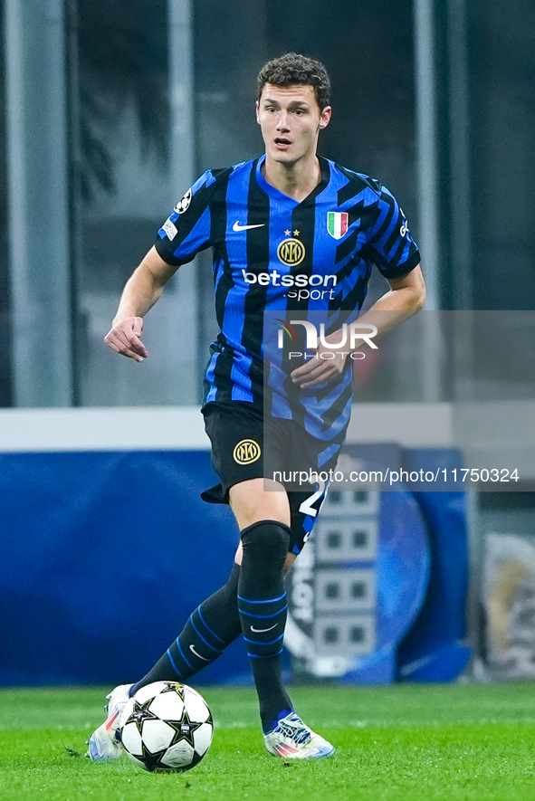 Benjamin Pavard of FC Internazionale during the UEFA Champions League 2024/25 League Phase MD4 match between FC Internazionale and Arsenal a...