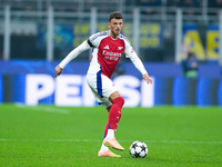 Ben White of Arsenal during the UEFA Champions League 2024/25 League Phase MD4 match between FC Internazionale and Arsenal at Stadio San Sir...