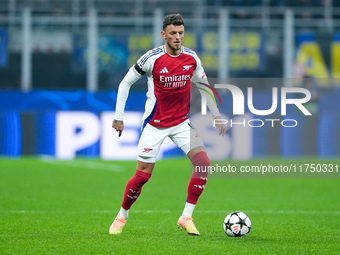 Ben White of Arsenal during the UEFA Champions League 2024/25 League Phase MD4 match between FC Internazionale and Arsenal at Stadio San Sir...