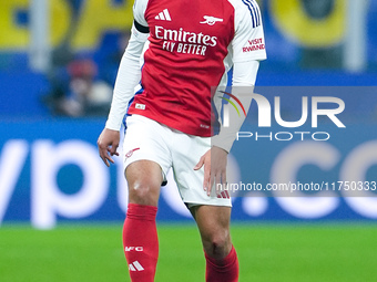 William Saliba of Arsenal during the UEFA Champions League 2024/25 League Phase MD4 match between FC Internazionale and Arsenal at Stadio Sa...