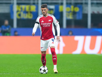 Ben White of Arsenal during the UEFA Champions League 2024/25 League Phase MD4 match between FC Internazionale and Arsenal at Stadio San Sir...