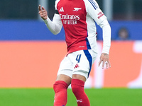 Ben White of Arsenal during the UEFA Champions League 2024/25 League Phase MD4 match between FC Internazionale and Arsenal at Stadio San Sir...