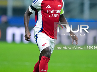 Bukayo Saka of Arsenal during the UEFA Champions League 2024/25 League Phase MD4 match between FC Internazionale and Arsenal at Stadio San S...