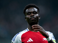 Bukayo Saka of Arsenal looks on during the UEFA Champions League 2024/25 League Phase MD4 match between FC Internazionale and Arsenal at Sta...