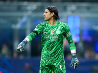 Yann Sommer of FC Internazionale gestures during the UEFA Champions League 2024/25 League Phase MD4 match between FC Internazionale and Arse...