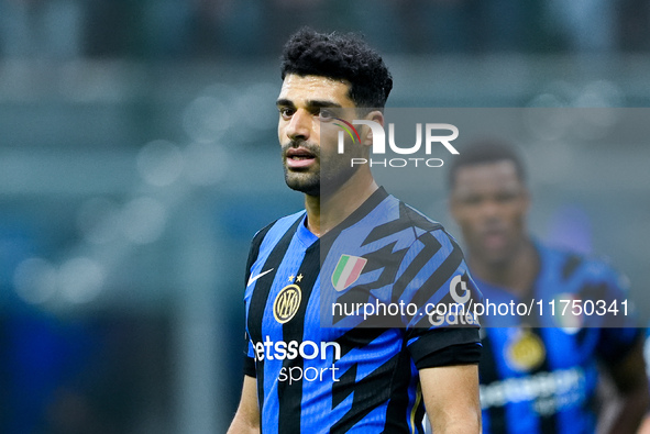 Mehdi Taremi of FC Internazionale looks on during the UEFA Champions League 2024/25 League Phase MD4 match between FC Internazionale and Ars...