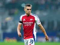 Leandro Trossard of Arsenal looks on during the UEFA Champions League 2024/25 League Phase MD4 match between FC Internazionale and Arsenal a...