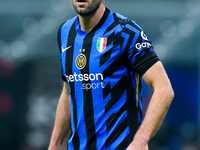 Stefan de Vrij of FC Internazionale looks on during the UEFA Champions League 2024/25 League Phase MD4 match between FC Internazionale and A...