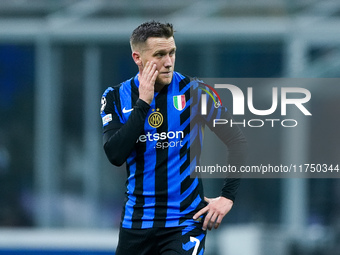 Piotr Zielinski of FC Internazionale looks on during the UEFA Champions League 2024/25 League Phase MD4 match between FC Internazionale and...