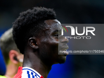 Bukayo Saka of Arsenal looks on during the UEFA Champions League 2024/25 League Phase MD4 match between FC Internazionale and Arsenal at Sta...