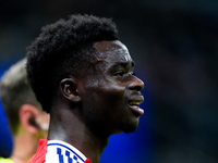 Bukayo Saka of Arsenal looks on during the UEFA Champions League 2024/25 League Phase MD4 match between FC Internazionale and Arsenal at Sta...