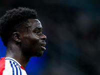 Bukayo Saka of Arsenal looks on during the UEFA Champions League 2024/25 League Phase MD4 match between FC Internazionale and Arsenal at Sta...