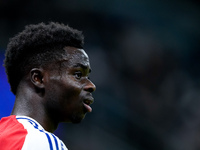 Bukayo Saka of Arsenal looks on during the UEFA Champions League 2024/25 League Phase MD4 match between FC Internazionale and Arsenal at Sta...