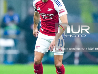 Leandro Trossard of Arsenal during the UEFA Champions League 2024/25 League Phase MD4 match between FC Internazionale and Arsenal at Stadio...