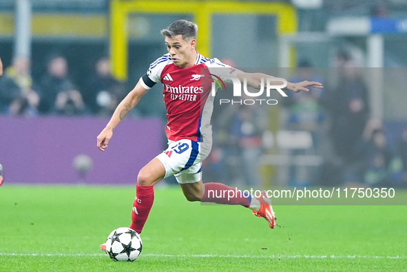 Leandro Trossard of Arsenal during the UEFA Champions League 2024/25 League Phase MD4 match between FC Internazionale and Arsenal at Stadio...