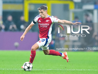 Leandro Trossard of Arsenal during the UEFA Champions League 2024/25 League Phase MD4 match between FC Internazionale and Arsenal at Stadio...