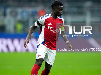 Bukayo Saka of Arsenal during the UEFA Champions League 2024/25 League Phase MD4 match between FC Internazionale and Arsenal at Stadio San S...