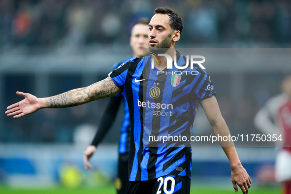 Lautaro Martinez of FC Internazionale looks on during the UEFA Champions League 2024/25 League Phase MD4 match between FC Internazionale and...