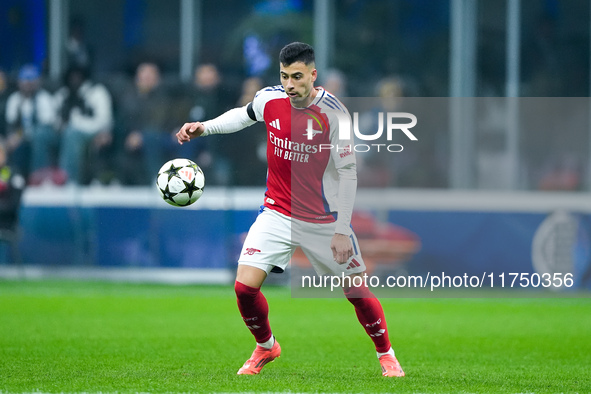 Gabriel Martinelli of Arsenal during the UEFA Champions League 2024/25 League Phase MD4 match between FC Internazionale and Arsenal at Stadi...