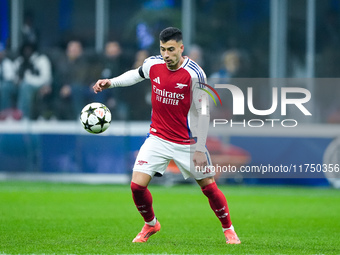 Gabriel Martinelli of Arsenal during the UEFA Champions League 2024/25 League Phase MD4 match between FC Internazionale and Arsenal at Stadi...