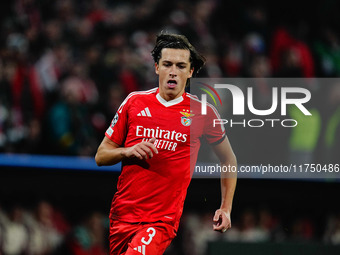 Álvaro Carreras of Benfica  looks on during the Champions League Round 4 match between Bayern Munich v Benfica at the Allianz arena, Munich,...