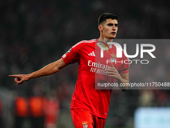 Antonio Silva of Benfica  gestures during the Champions League Round 4 match between Bayern Munich v Benfica at the Allianz arena, Munich, G...